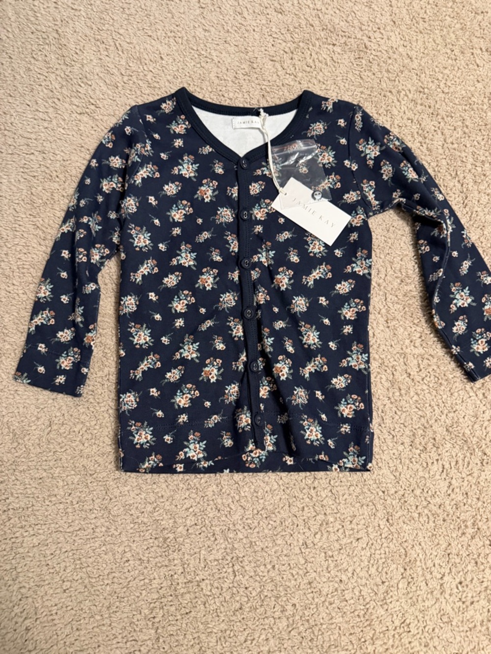 Jamie Kay Navy Floral Button Cardigan